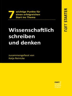 cover image of Wissenschaftlich schreiben und denken